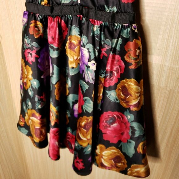 Sam Edelman Womens Floral Deep V Neck Full Skirt 2 - Picture 5 of 9